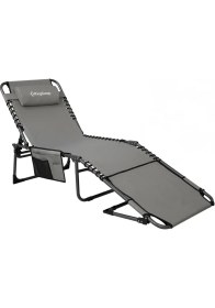 Resim Kingcamp Magnolia B10 Hands-Free Premium 7 Kademeli Katlanır Şezlong Grey 