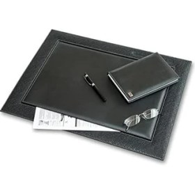 Resim Assess Store 2k 4722 Sümen Takımı Deri Hilton Kenar Desenli Tek Parça Kapaklı Pad Sümen 55X42 Cm, Siyah 