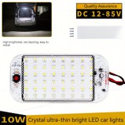 Resim LED Araba İç Mekan Okuma Lambası Ultra İnce Parlak Kristal Kabuk Bölme İç Aydınlatma 12V-80V Işın Barı ile AÇMA/KAPAMA Anahtarı Araba/Kamp Karavan/Kamyon/Karavan/Tekne Evrensel Araç Aksesuarları 