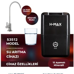 Resim 8 Litre 15 Aşama Mineralli 75 Gpd Su Arıtma Cihazı Hmaxs3512 