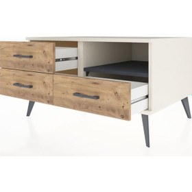Resim Kronos Şifonyer Tek Raflı 3 Çekmeceli 88x59x48 Aytaşı-antrasit/çam Antrasit/çam 