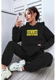 Resim Unisex Shimmer Baskılı Eşofman Takımı Siyah 