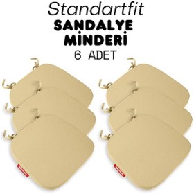Resim Xpermate 6'lı Standartfit Oval Sandalye Minderi 42x42x5 Bej 