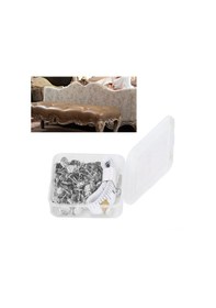 Resim Xindoker 100 Adet Karbon Çelik Mutfak Dolabı Dolgu Çivi Seti, Gümüş Uçlu, Esnek Cetvel Ve El Korumalı Koruyucu İle Mobilya Dekorasyonu 