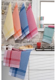 Resim Suvay Pöti Kareli 6'lı Kurulama Bezi Bulaşık Kurulama Bezi 