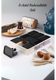 Resim Mithra Life 8 Adet Siyah Kapaklı Kahvaltılık Seti Saklama Kabı Mıt1162 Siyah 