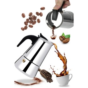 Resim UltraMint Paslanmaz Çelik Moka Pot Espresso Kahve Makinesi 450 ml 