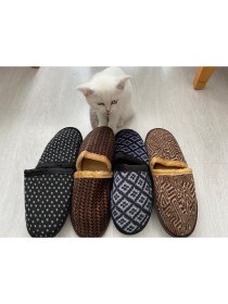 Resim Ebruli Butik Erkek Ev Terliği 