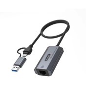 Resim Ethernet Dönüştürücü Kablo Go Des Gd-6836 Serisi Rj45 To Type-C Ve Usb-A Gigabit - 1000Mbps 50Cm Go-Des