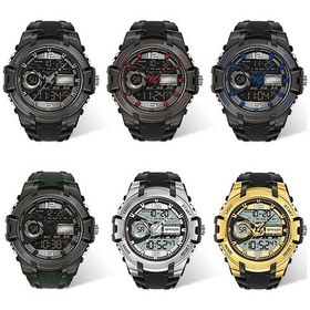 Resim Fastbuy Sanda 6015 Erkekler Su Geçirmez Işıklı Spor Saati - Siyah, Çok Renkli Model Çok Renkli 