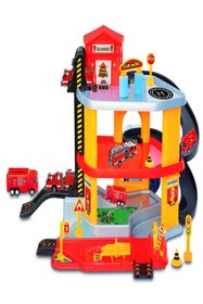 Resim a v d a 3 Katlı Itfaiye Oyuncak Garaj Seti Pisti - Otopark - Istasyon Araba Oyun Seti -dede 