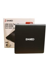 Resim Enkado Ekd-Udvd120 Type-C - USB 3.0 DVD-R-CD-R-RW- Dvd-Rw Ultra Slim Harici Optik Yazıcı Siyah 