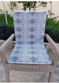 Resim 1 Adet Komutan Arkalıklı Sandalye Minderi, Extra Kalın-siyah Beyz Siyah - Beyaz 