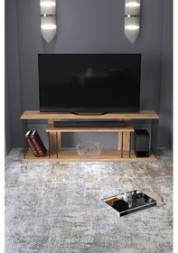 Resim Tv Sehpası Tv Ünitesi Raflı 140 Cm Gzd Plus Atlantik Çam Atlantik Çam 