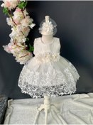 Resim Petite Ponpon Baby Kız Bebek Yenidoğan Mevlüt Elbisesi Bebek Hediyelik Mevlütlük Elbise 