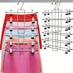 Resim 5 adet Klipsli Metal Pantolon Askısı - Kotlar, Etekler, Eşarplar için Yerden Tasarruf Sağlayan Gardırop Düzenleyici - Üniversite Yurtları ve Ev Kullanımı için İdeal, Yurt Odası Düzenleyici|Modern Askı Tasarımı|Dayanıklı Metal Askılar 