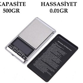 Resim Dijital Hassas Elektronik Cep Terazi Taşınabilir 500gr 0.01gr 