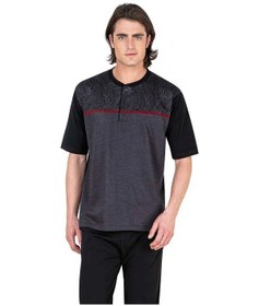 Resim 6053 Erkek Siyah Kısa Kollu 3 Lü Jakarlı Pijama Takımı Siyah 