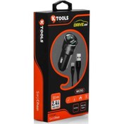 Resim Ktools Drıve Inn 2.4a 2usb Sıyah Mıcro Arac Sarjı 