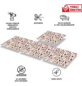 Resim Tink Kendinden Yapışkanlı Pop Mozaik Desenli Pvc Karo 30X30 cm (56 Adet) 5m2 