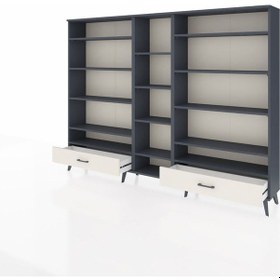 Resim Arges Dolap 14 Raflı 2 Çekmeceli 220x30x163 Antrasit-antrasit/aytaşı Antrasıt/aytası - Antrasıt 