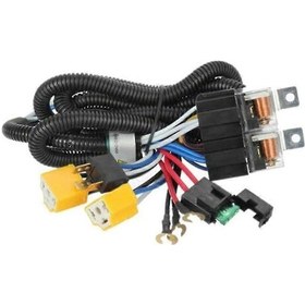 Resim 2 Far Rölesi Kablo Demeti H4 Far Ampulü Seramik Soket Fiş Seti Araba Oto Farı İçin. 