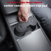 Resim For Tesla Model Y/3 Merkez Konsolu için Kup Matı, Model Y Juniper/Model 3 Highland Merkez Depolama Yuvası için Kaymaz Mat, İçecek Tutucu için Koruyucu Mat, 1 adet 