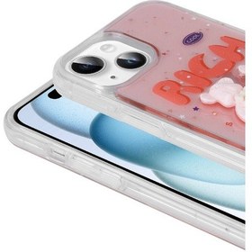 Resim Zeyline Apple Uyumlu iPhone 14 Kabartma Figürlü Parlak Zore Minimini Silikon Kapak-mor 