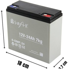 Resim Safir 12 V - 24 Ah Grafen Jel Akü 4'lü Set Elektrikli Bisiklet Aküsü 