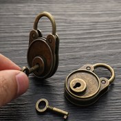 Resim Ev Güvenlik | Anahtarlı Vintage Bronz Kaplama Kilit - Notlar, Bagajlar ve Daha Fazlası İçin Güvenli ve Dekoratif Antika Stil, Küçük Kilitler Ev Güvenliği İçin Temeldir, Güvenlik Kilit 