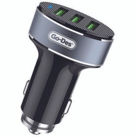 Resim Go-Des Go Des Gd-cc206 3 Usbli Led Işıklı Metal Araç Şarj Başlığı 3.6a 