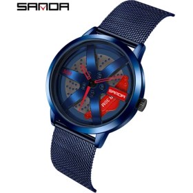 Resim Hanyang Mavi Kırmızı Sanda Erkekler Jant Hub Izle Özel Tasarım Spor Araba Izle Paslanmaz Örgü Yarış Direksiyonu Jant Hub Kuvars Izle Adam Su Geçirmezrelogio (Yurt Dışından) 