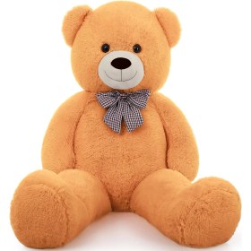 Resim Sevimli Papyonlu Büyük Peluş Ayıcık, 130 cm- % 100 Yerli, Pelüş Ayı Sevgiliye ÖZEL 