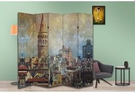 Resim Şehir Temalı Özel Tasarım Paravan Room Divider PRV1094, 180 x 180 