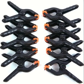 Resim 4/8 Adet Ağır Hizmet Tipi 2 İnç Siyah Plastik Yaylı Kelepçeler Turuncu Kauçuk Tutacaklarla - El İşleri, DIY Projeleri, Fotoğraf Arka Planları ve Marangozluk için Güvenli Tutuş, DIY Proje Temelleri | Ergonomik Tutma Tasarımı | Yay Mekanizmalı Kelepçe 