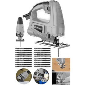 Resim Steiner Alman 4000 W Sjs Metal Şanzıman 6 Kademe Devirli Bakır Sargılı Dekupaj Testere Makinesi + 20UÇ 