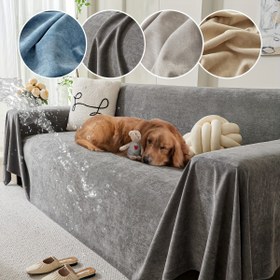Resim 1 Adet Koltuk Örtüsü - Kaymaz, Evcil Hayvan Dostu Tüm Mevsimler İçin Kanepe Koruyucu, Oturma Odası, Yatak Odası veya Ofis için Modern Ev Dekoru, Mavi, Gri, Bej veya Açık Kahverengi Dayanıklı Polyester Kumaş, Çağdaş Kanepe Örtüsü | Polyester Kanepe Örtüleri 