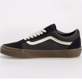 Resim Vans VN000D5NBMA1-Old Skool Siyah Deri Erkek Lifestyle Ayakkabı 