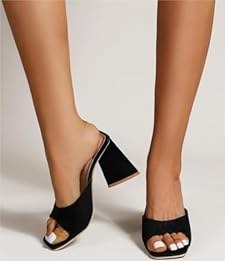 Resim Gikleihwy Kadın Denim Yüksek Topuklu Ev Terliği Moda Düğmeli Balık Ağzı İnci Kama Sandalet Ayak Kemeri Desteği Rahat Dış Mekan Plaj Ayakkabısı Slip On Sivri Ayakkabı Topuklu Parti Sandaleti 