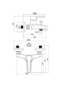 Resim Nsk Legna Plus Banyo Bataryası Krom N3033602 Krom 