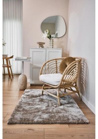 Resim Apex Halı Pudra Peluş Dokulu Kaydırmaz Dekoratif Halı Vizon 