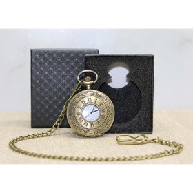 Resim keyfimshop Kişiye Özel Özel Kutulu Retro Roma Rakam Görünümlü Quartz Köstekli Saat 