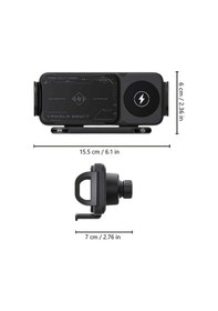 Resim Pazly Kulp Pandafaucet Akıllı Araç Tutacağı: Manyetik, Dönme, Kablosuz Şarj Usb C, Telefon Tutucu 