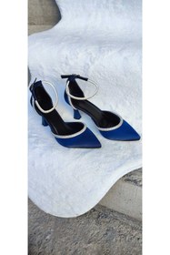 Resim ESLEM AYAKKABI KADIN GRİ SATEN 9 CM TASLI ABİYE AYAKKABI 