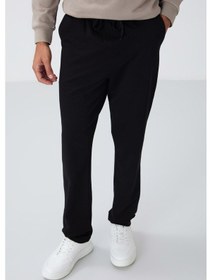 Resim Tommy Life Siyah Bağcıklı Cepli Standart Kalıp Klasik Paça Erkek Eşofman Alt - 84682 Siyah 