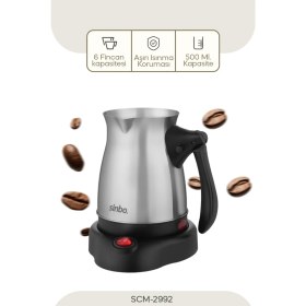 Resim Teknotrust Katlanabilir Elektrikli Kahve Makinesi, Gri Renk, Kolay Kullanım 