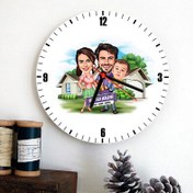 Resim Bebeğimiz ve Biz Karikatürlü Duvar Saati 