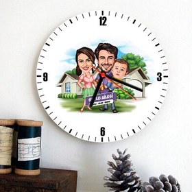 Resim Bebeğimiz ve Biz Karikatürlü Duvar Saati 