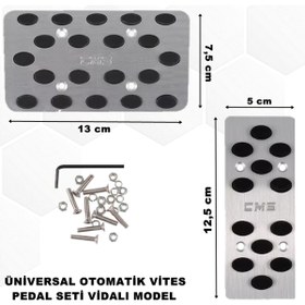 Resim caraks Araç Pedal Seti Üniversal Otomatik Vites Pedal Seti 2 Parça Vidalı Model - 
