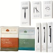 Resim 1 Set Taşınabilir Seyahat Tuvalet Malzemesi Seti, 2 Diş Fırçası, Tarak, Duş Bonesi, Tıraş Bakım Seti, Banyo Havlusu & Yüz Havlusu - Dayanıklı Plastik, Kompakt & Hafif İş, Ev Kullanımı, Seyahat Tuvalet Malzemesi Seti, İş Gezi Temel İhtiyaçları, Sağlam Yapı 